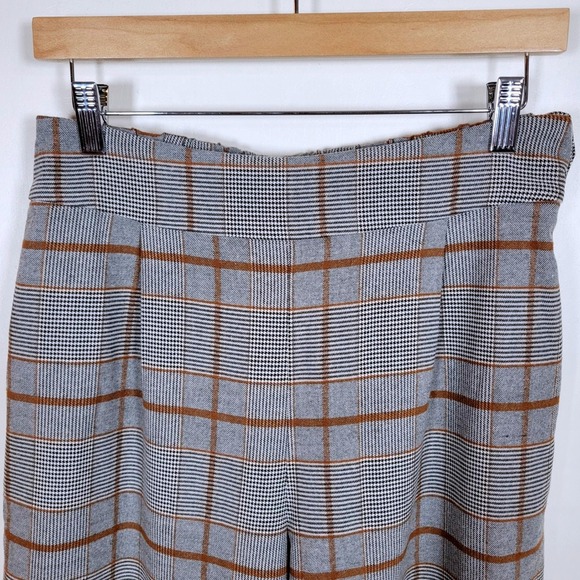 Roolee Gray Plaid Wide Leg Cropped Trousers Size Small Chic Preppy Pants - Picture 3 of 7